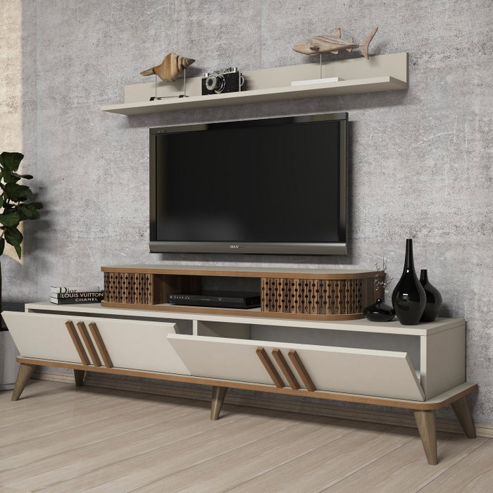 Hanah Home Eylül Mueble de TV Crema